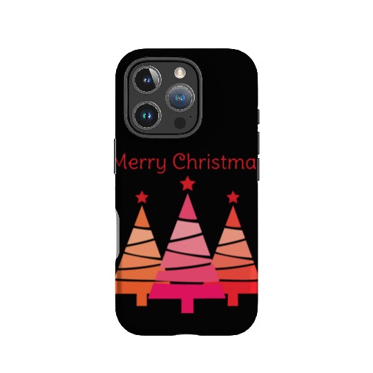 Minimalist Merry Christmas Pines IPhone Cases