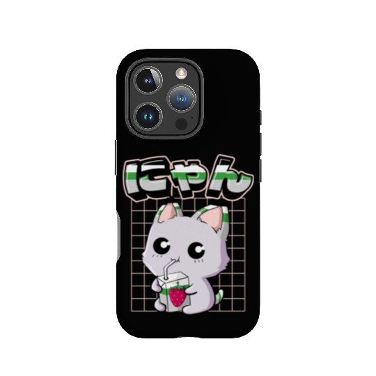 Demiromantic Pride Kawaii Cat Strawberry Milk IPhone Cases