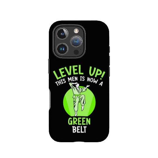 Level Up! This men is now a green belt IPhone Cases