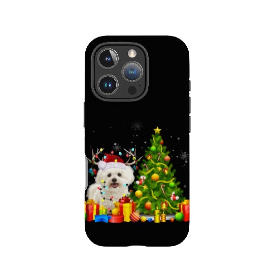 Bichon Frise Christmas Dog Lover Xmas Santa IPhone Cases