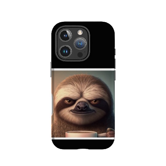 3d Sloth grumpy Coffee I hate people good morning IPhone Cases
