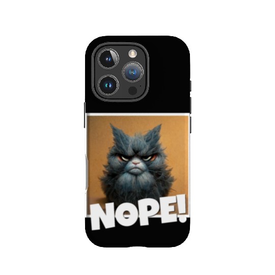 3d cat grumpy Coffee I hate people good morning IPhone Cases