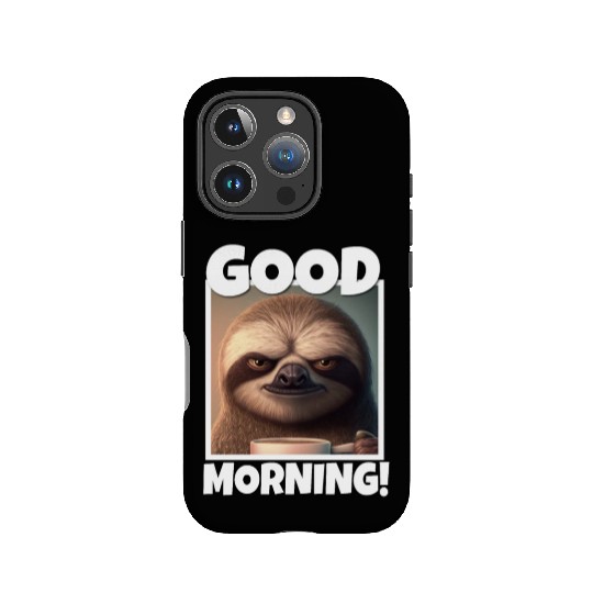 3d Sloth grumpy Coffee I hate people good morning IPhone Cases