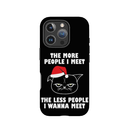 I hate People funny cat christmas gift idea IPhone Cases