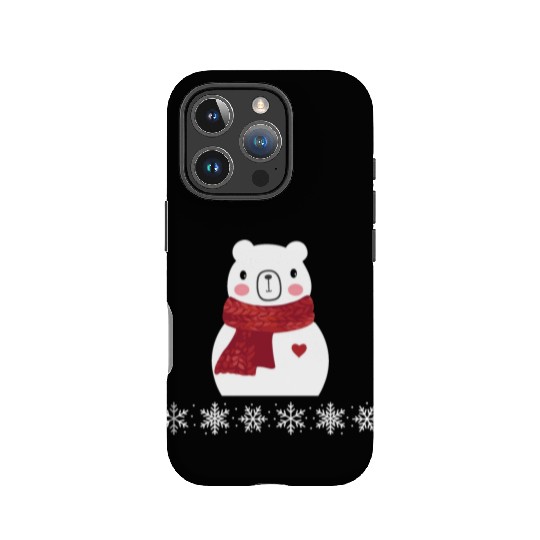 Polar bear as a snowman IPhone Cases