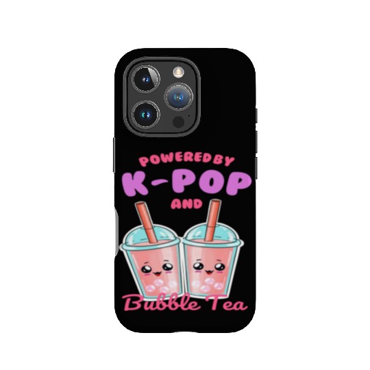 Powered By K POP And Bubble Tea IPhone Cases