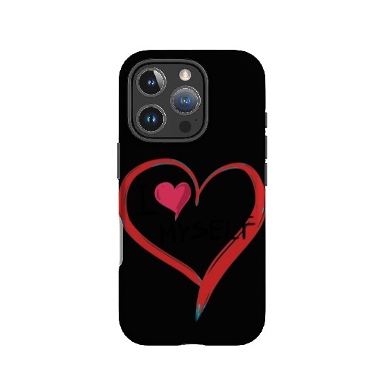 i love me heart text icon shape IPhone Cases