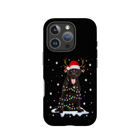 Black Lab Labrador Christmas Tree Light Pajama Dog IPhone Cases