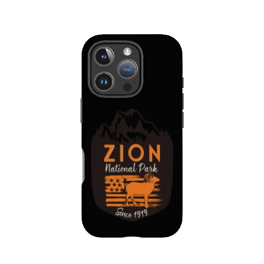 Zion National Park US Flag Bighorn Sheep IPhone Cases
