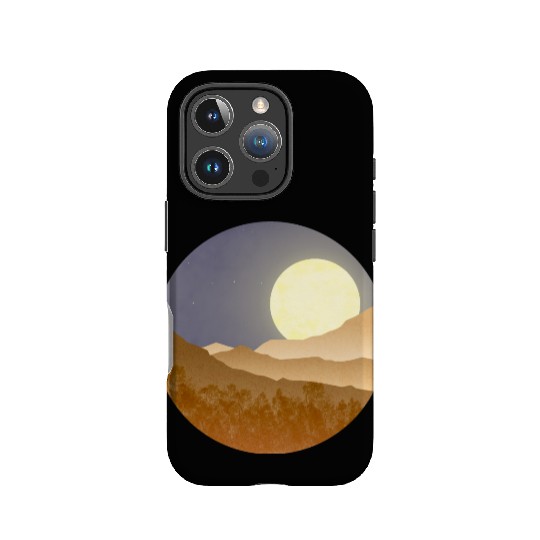 Nightscape with full moon IPhone Cases