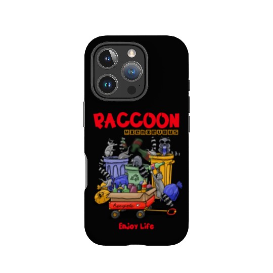 Raccoon animals cartoon fantasy comic style IPhone Cases