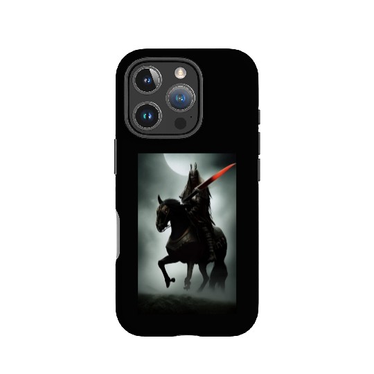 Warrior on the black horse IPhone Cases