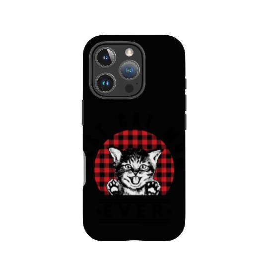 Best Cat Mom Ever Buffalo Plaid Check IPhone Cases