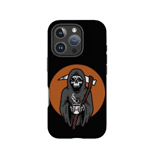 Humorous Grim Reaper Coffee Lover IPhone Cases