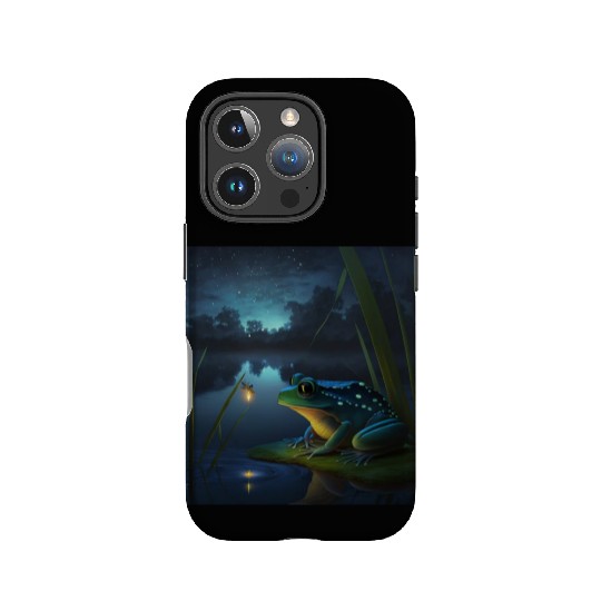 Frog and Firefly Friends on the Pond at Night IPhone Cases