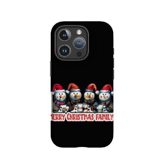 Snowmen in christmas coral, image for end of year, IPhone Cases