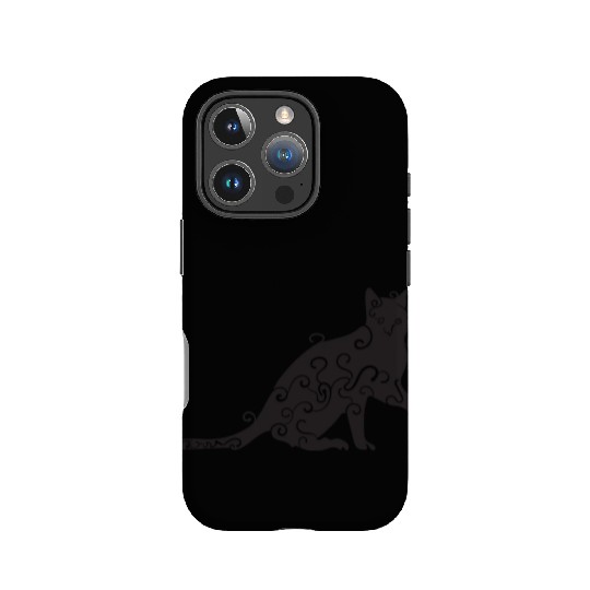 Black magic Cat desk mat , black cat holding on IPhone Cases