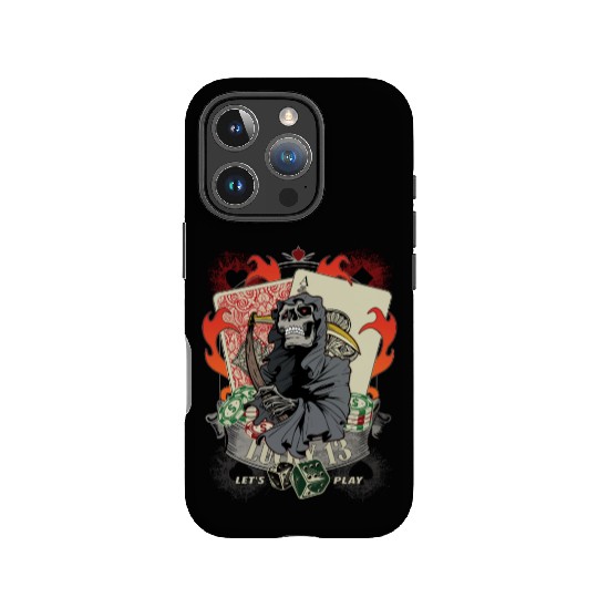 Let us play Poker Lucky 13 Skull gift IPhone Cases