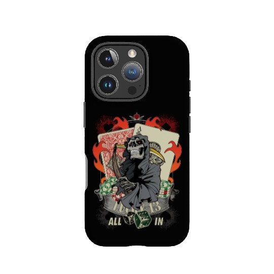 All in Poker Lucky 13 Skull gift IPhone Cases