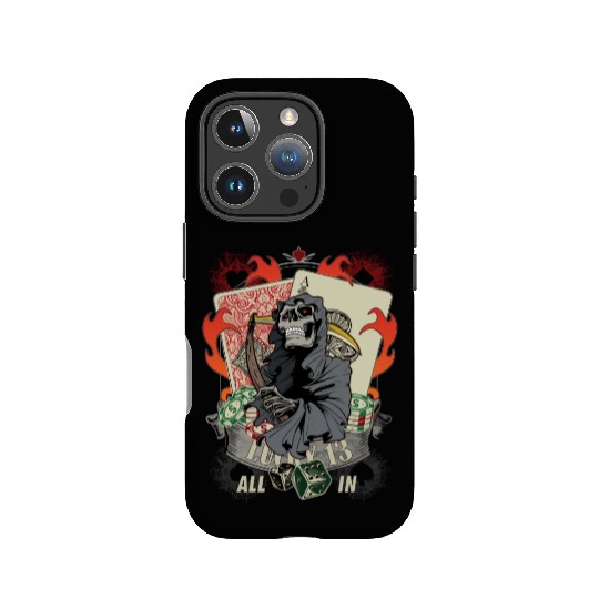 All in Poker Lucky 13 Skull gift IPhone Cases