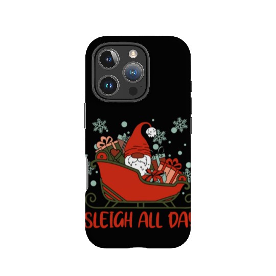 Xmas Christmas Sleigh All Day Gnome IPhone Cases