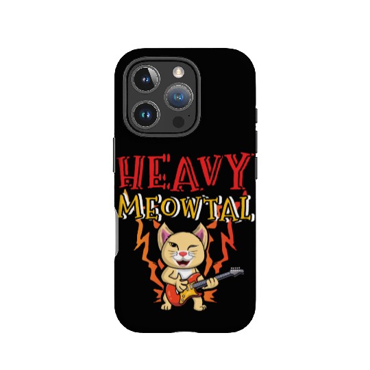 Kawaii Cat Heavy Meow Metal Music Lover Guitar IPhone Cases
