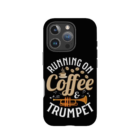 Running On Coffee & Trumpet Trumpeter Player IPhone Cases