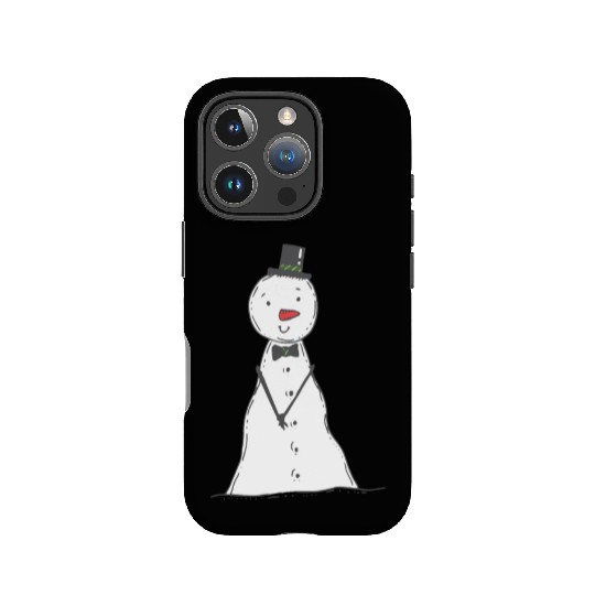funny snowman with mustache and carrot IPhone Cases