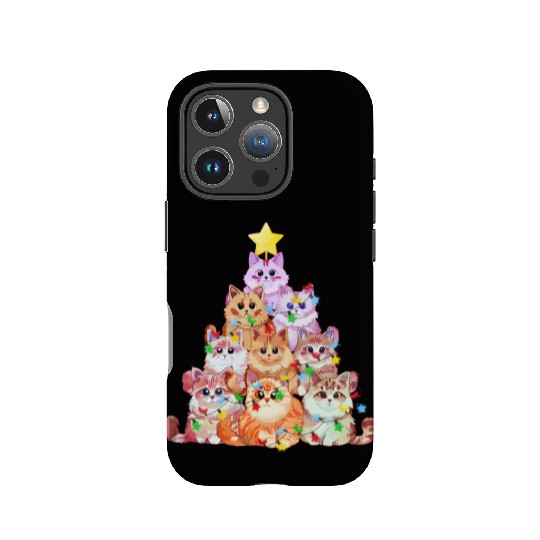 Cats tangled in Christmas Lights - Cat Christmas IPhone Cases