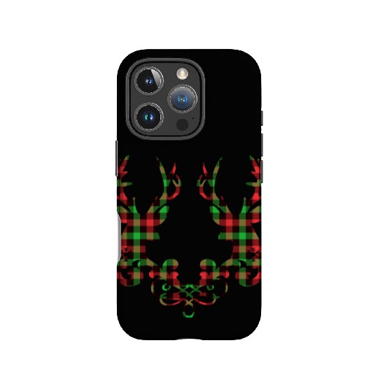 Buffalo plaid deer couple IPhone Cases