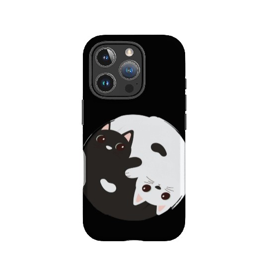 ying yang cat IPhone Cases