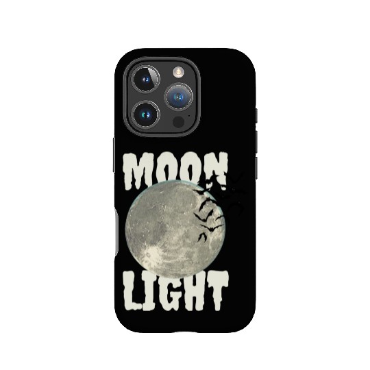 Dark Green Illustrated Moon Light Bat IPhone Cases