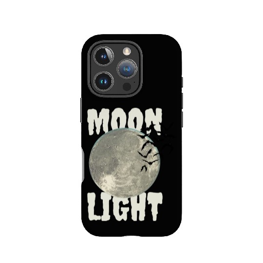 Dark Green Illustrated Moon Light Bat IPhone Cases
