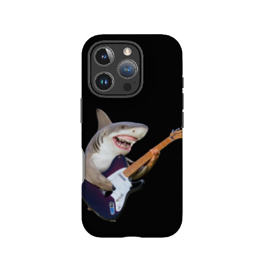 Shark jamming on an electric guitar IPhone Cases