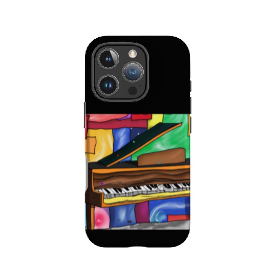 A beautiful piano in front of a colorful art IPhone Cases