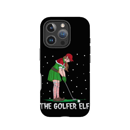 The Golfer Elf Golf Christmas Golfing IPhone Cases