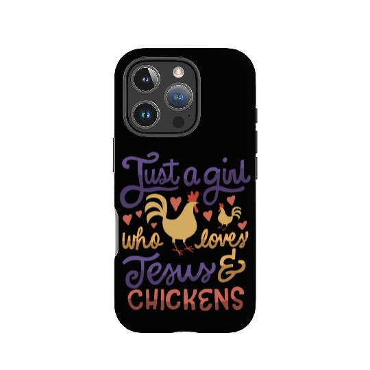 Just A Girl Who Loves Jesus And Chickens Farmer IPhone Cases