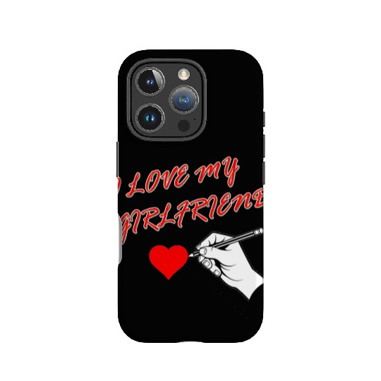i love my girlfriend red IPhone Cases