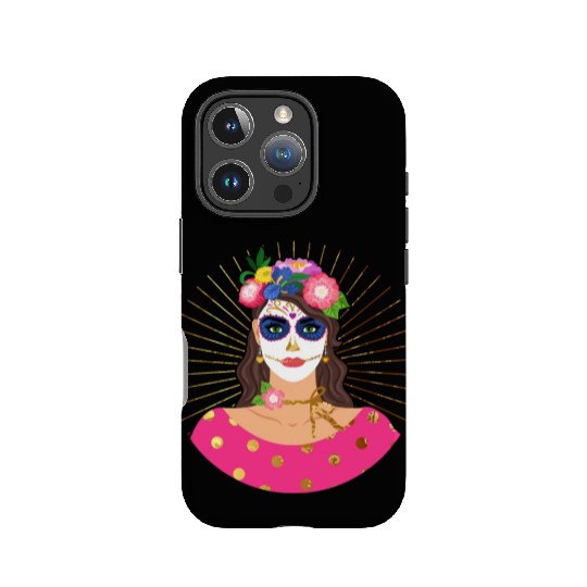 Dia De Los Muertos IPhone Cases, Little Girl Sugar Skull