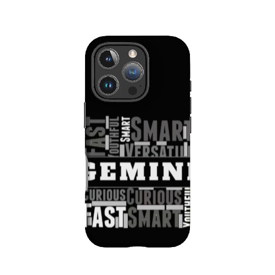 Gemini Zodiac Star Sign Word Cloud Square Monochro IPhone Cases