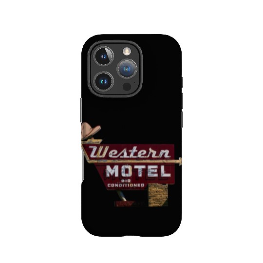Route 66 Neon Western Motel Bethany Oklahoma IPhone Cases