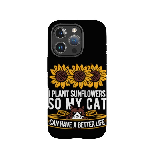 Sunflower Gardening Cat IPhone Cases