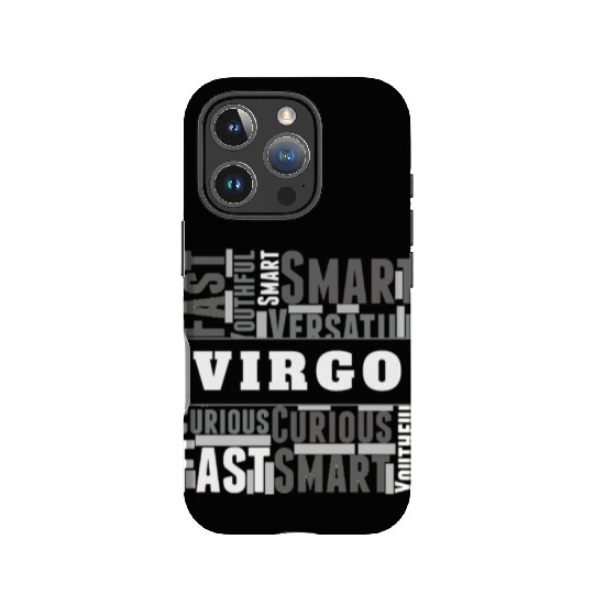 Virgo Zodiac Star Sign Word Cloud Square Monochrom IPhone Cases