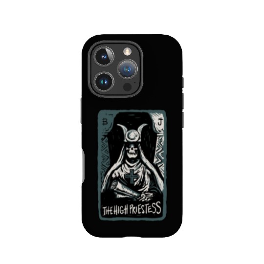 The High Priestess Skeleton Skull Tarot Card IPhone Cases