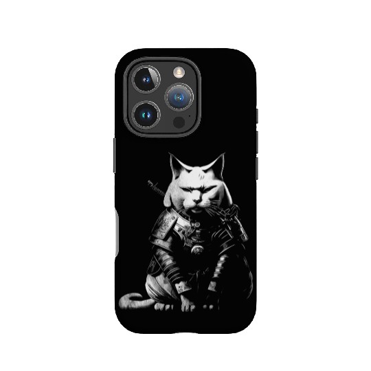 cool samurai cat IPhone Cases