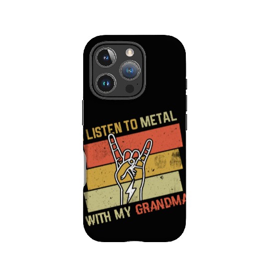 Vintage Metal With Grandmom Metal Kid Music Lover IPhone Cases