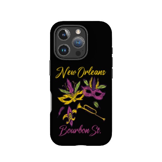 French New Orleans Mardi Gras Souvenir Bourbon Str IPhone Cases