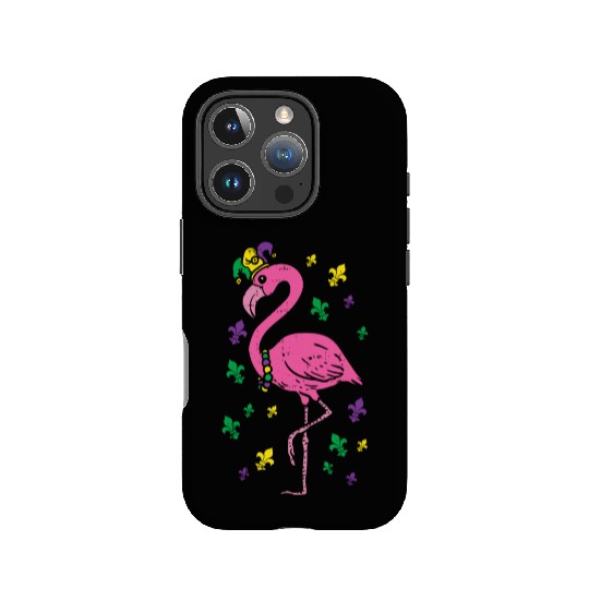 Jester Pink Flamingo Bird Animal Cute Mardi Gras C IPhone Cases