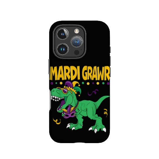 Mardi Grawr T Rex Dinosaur Mardi Gras Bead Kids Bo IPhone Cases
