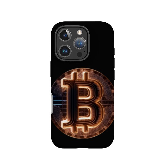 Bitcoin Gold logo Fire futuristic neon light IPhone Cases